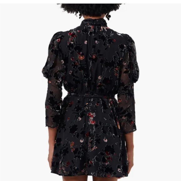 French Connection Guthern Burnout Long Sleeve Minidress - Picture 3 of 5